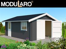 Holzgarage Rauma, 3,8x5,4x2,74m, 40mm, Dunkelgrau