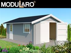 Holzgarage Rauma, 3,8x5,4x2,74m, 40mm, Hellgrau