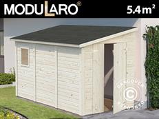 Abri adossé en bois avec fenêtre 1,65x3,32x2,1m, 5,4m², Naturel