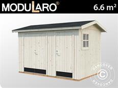Abri en bois avec plancher, 3,44x2,21x2,47m, 6,6m², Naturel
