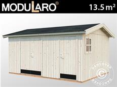 Abri en bois avec plancher, 4,52x3,3x2,61m, 13,5m², Naturel