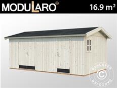 Abri en bois avec plancher, 5,61x3,3x2,61m, 16,9m², Naturel