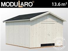 Wooden shed w/floor, 3.3x4.52x2.96 m, 13.6 m², Natural