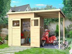 Holzschuppen mit Überhang, Bertilo Amrum 2 Plus, 3,23x1,8x2,1m, 2,78m² + 3,03m²