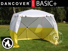Tente de chantier, FleXshelter Basic+, 3x3x2m, Ignifuge, Jaune/Blanc