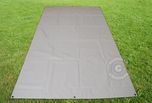 Bâche, bâche de sol 3,8x6,1m PVC, Gris