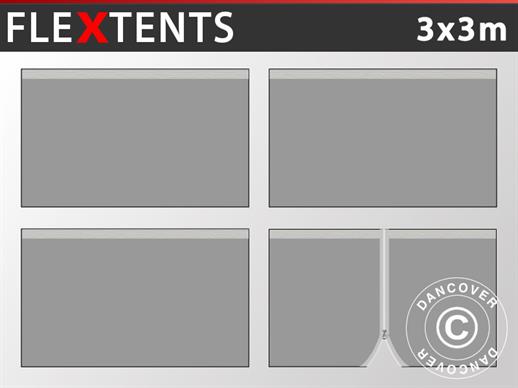 Seitenwand-Set für das Faltzelt FleXtents 3x3m, Grau