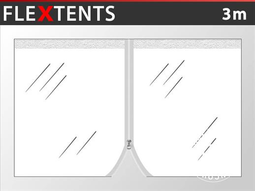 Bočna stranica s patentnim zatvaračem za FleXtents, 3m, Transparentno