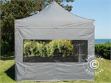 Sidewall w/panorama window for FleXtents, 3 m, Grey