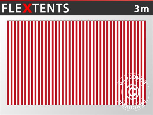 Standardowa ścianka boczna do FleXtents, 3m, Pasiasty