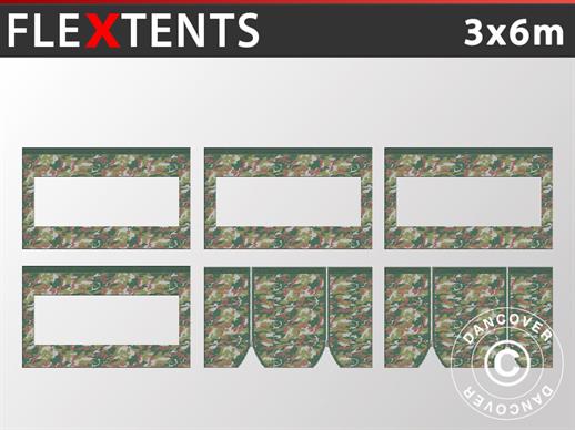 Külgseina komplekt Pop up aiatelk FleXtents 3x6m, Kamuflaaž