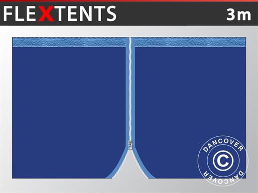 Pared lateral con cremallera para FleXtents, 3m, Azul oscuro