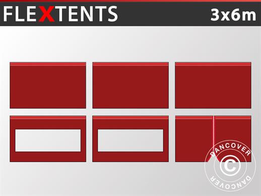 Zestaw ścian bocznych dla Namiot ekspresowy FleXtents 3x6m, Czerwony