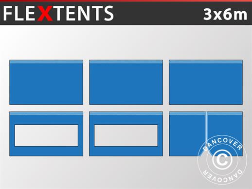 Seitenwand-Set für das Faltzelt FleXtents 3x6m, Blau