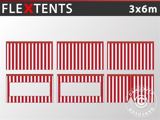 Zijwandset voor Vouwtent FleXtents 3x6m, Gestreept