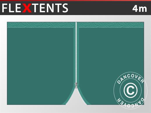 Pared lateral con cremallera para FleXtents, 4m, Verde