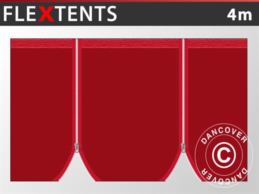 Sānsiena ar rāvējslēdzējiem priekš FleXtents, 4m, Sarkana