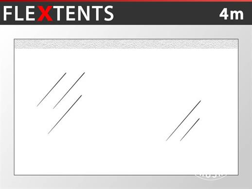 Standardowa ścianka boczna do FleXtents, 4m, Przezroczysty