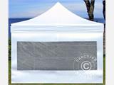 Zijwand met panoramaraam voor FleXtents, 4m, Wit