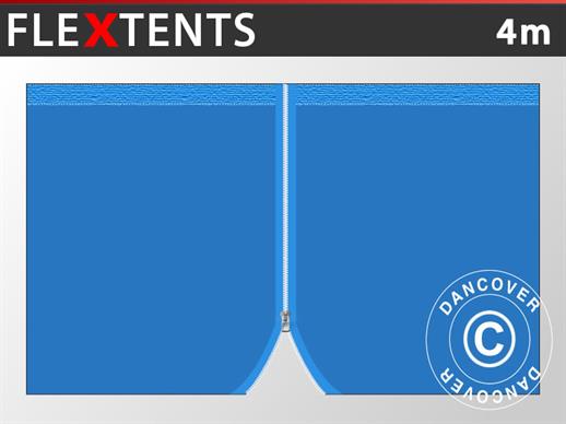 Pared lateral con cremallera para FleXtents, 4m, Azul