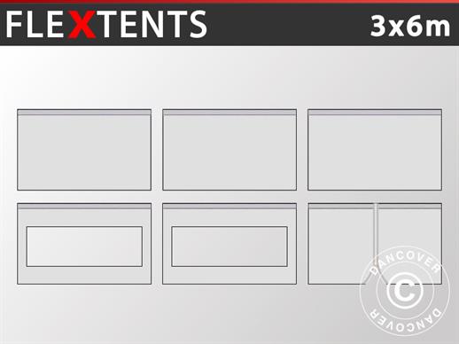 Zestaw ścian bocznych dla Namiot ekspresowy FleXtents 3x6m, Srebrny