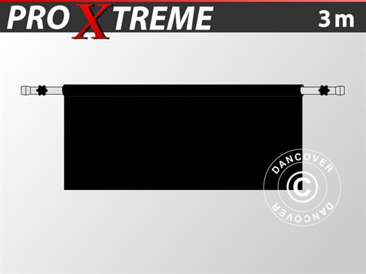 Halv sidevegg for FleXtents PRO Xtreme, 3m, Svart