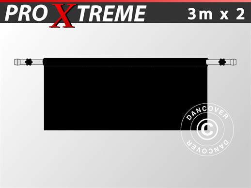 Halv sidovägg för FleXtents PRO Xtreme, 6m, Svart