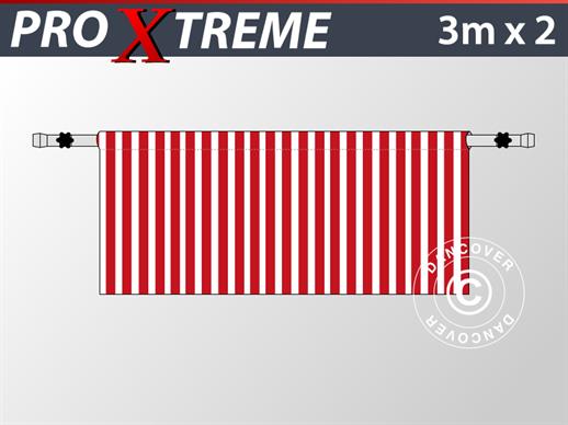 Halv sidevegg for FleXtents PRO Xtreme, 6m, Stripet