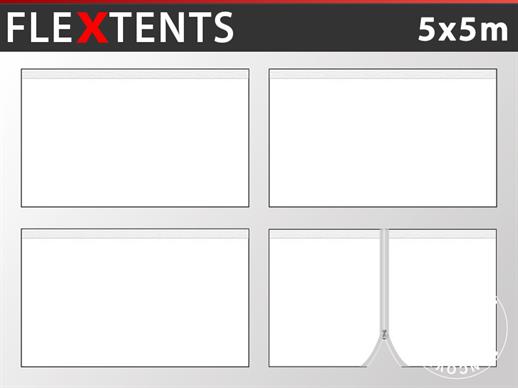 Sānsienu komplekts priekš Saliekamā nojume FleXtents PRO 5x5m, Balts