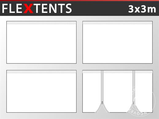 Zestaw ścian bocznych dla Namiot ekspresowy FleXtents Pagoda Xtreme 3x3m, Biały