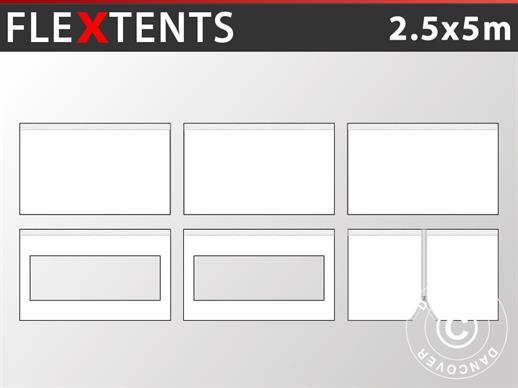 Zestaw ścian bocznych dla Namiot ekspresowy FleXtents PRO 2,5x5m, Biały