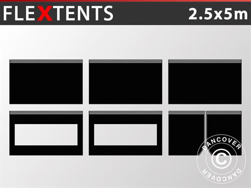 Komplet bočnih stranica za Brzo sklopivi paviljon FleXtents PRO 2,5x5m, Crna