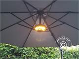 Parasollys, Cheops m/24 LED-lamper Varmhvit, Svart