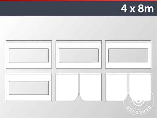 Seitenwand-Set für das Faltzelt FleXtents 4x8m, Weiß