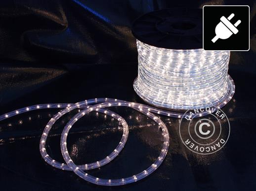 Cordon lumineux à LED, 50m, Ø 1,2cm, Multifonction, Blanc Froide