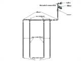 Greenhouse irrigation system, self-flow, for 8 m greenhouses