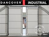Portone scorrevole 3,5x3,5m per capannone tenda, tunnel agricolo 15m, PVC, Bianco