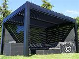 Seitenwand-Sichtschutz für bioklimatischen Pergola Pavillon San Pablo, 3m, schwarz