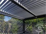 Seitenwand-Sichtschutz für bioklimatischen Pergola Pavillon San Pablo, 4m, schwarz
