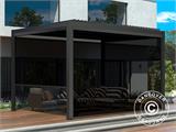 Seitenwand-Sichtschutz für bioklimatischen Pergola Pavillon San Pablo, 4m, schwarz