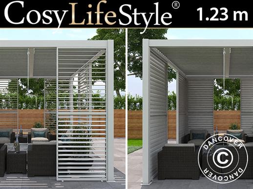 Sjalusivegg til bioklimatisk pergola paviljong San Pablo, 1,23x2,175m, Hvit