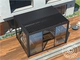 Schiebetüren aus Glas für Pergola San Pablo, 3m, Schwarz