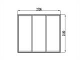 Set puerta corredera con vidrio para cenador de pérgola San Pablo, 3m, Negro