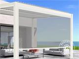 Muro-estore lateral para cenador de pérgola bioclimática San Pablo, 4m, Blanco/Gris claro