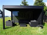 Electric sidewall screen for pergola gazebo San Pablo, 3 m, Black