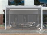 Painel elétrico de parede lateral para pavilhão pérgola bioclimático San Pablo, 3m, Branco/Luz cinza