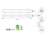 Luzes LED de Cultivo 0,65m, 2 lâmpadas, Cinza