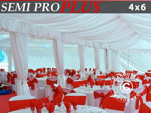 Marquee lining and leg curtain pack, White, for 4x6 m marquee SEMI PRO Plus