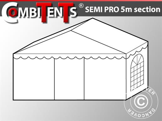 Secção da extremidade para cobertura de teto de 2 m para Semi PRO CombiTents®, 5x2m, PVC, Branco 