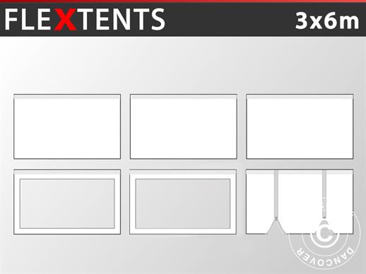 Šoninės sienelės rinkinys FleXtents® Xtreme Heavy Duty PVC 3x6m, Balta